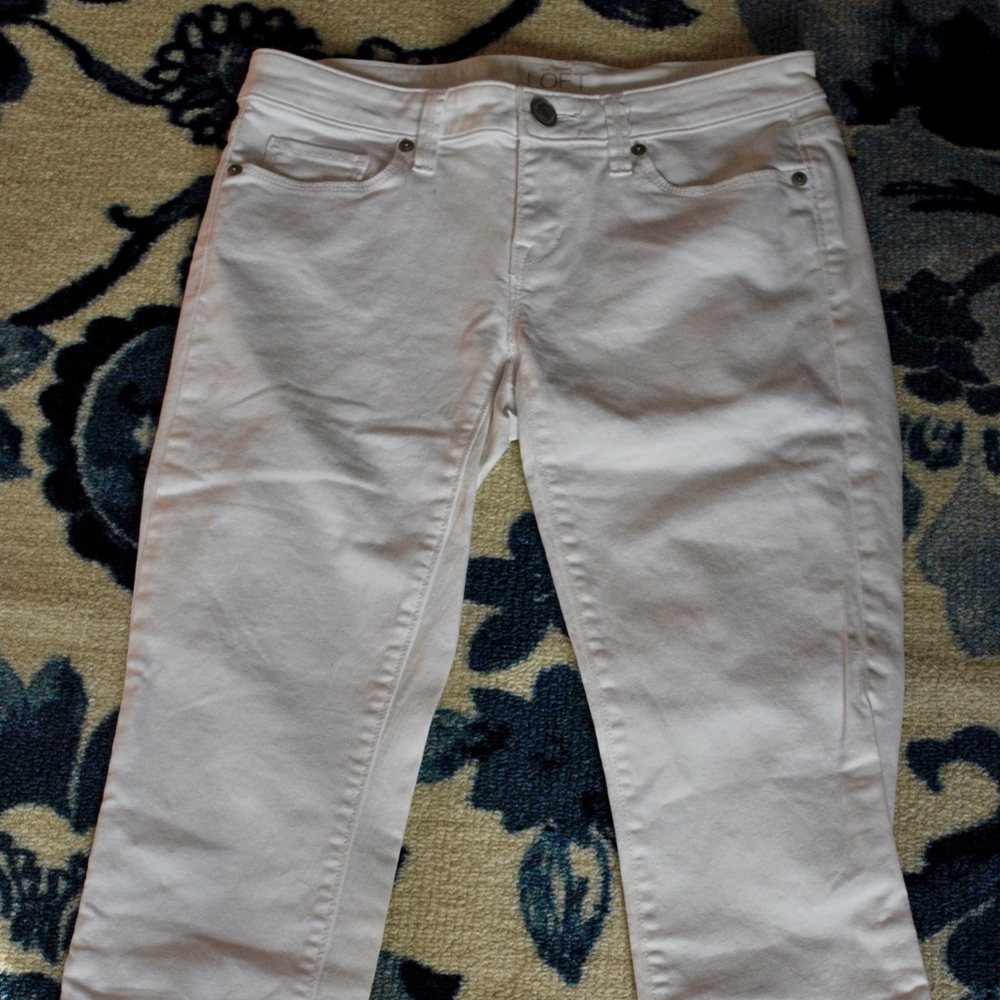 Ann Taylor Loft White Jeans